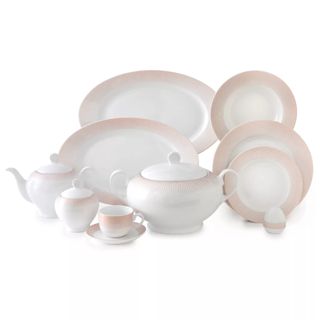 سرویس غذاخوری 102 پارچه چینی زرین ایران سری ایتالیا اف مدل مریدین درجه عالی