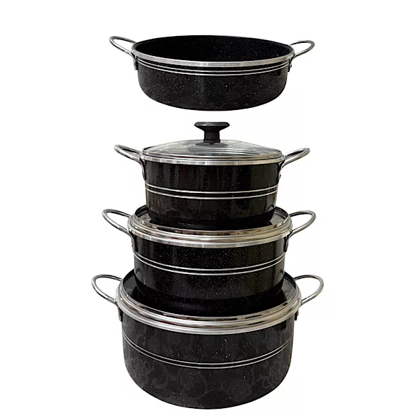 سرویس قابلمه و تابه آلومینیوم گرانیتی 7 پارچه یاراشیق مدل 025