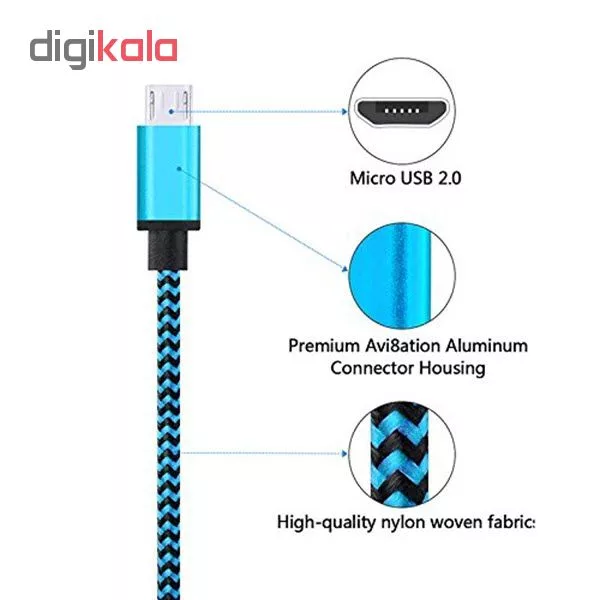 کابل شارژ، انتقال اطلاعات و تبدیل USB به MicroUSB المو مدل X-S-N طول 1 متر