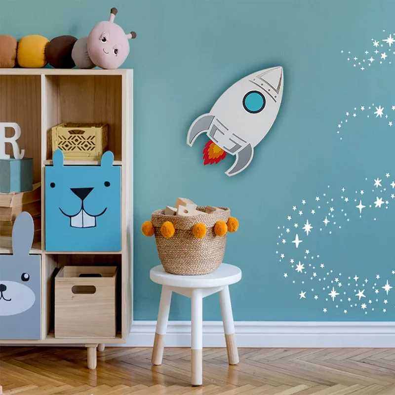 چراغ خواب اتاق کودک سان لیزر طرح موشک مدل دیواری