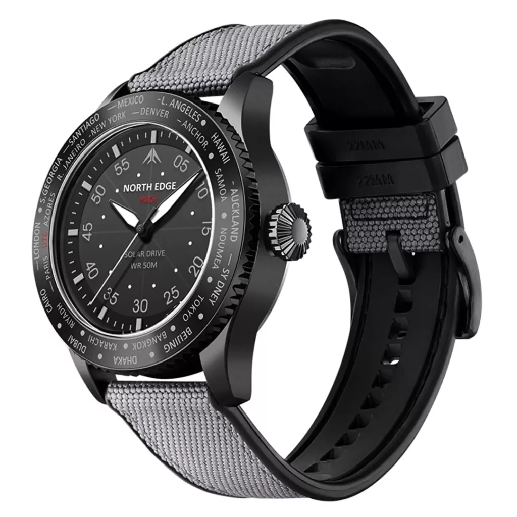 ساعت هوشمند 43 میلی متری نورث اج مدل MACH با بند رابر