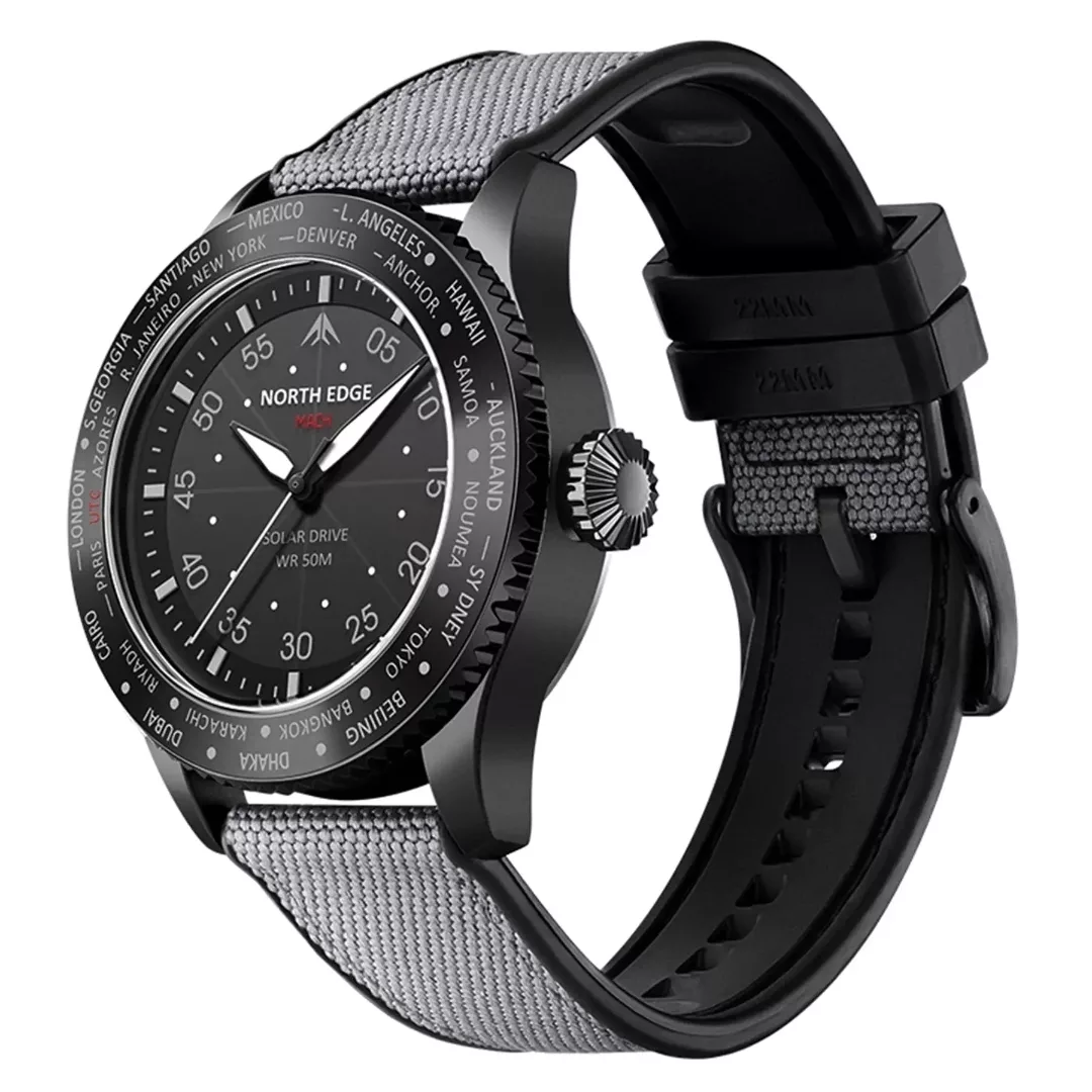 ساعت هوشمند 43 میلی متری نورث اج مدل MACH با بند رابر