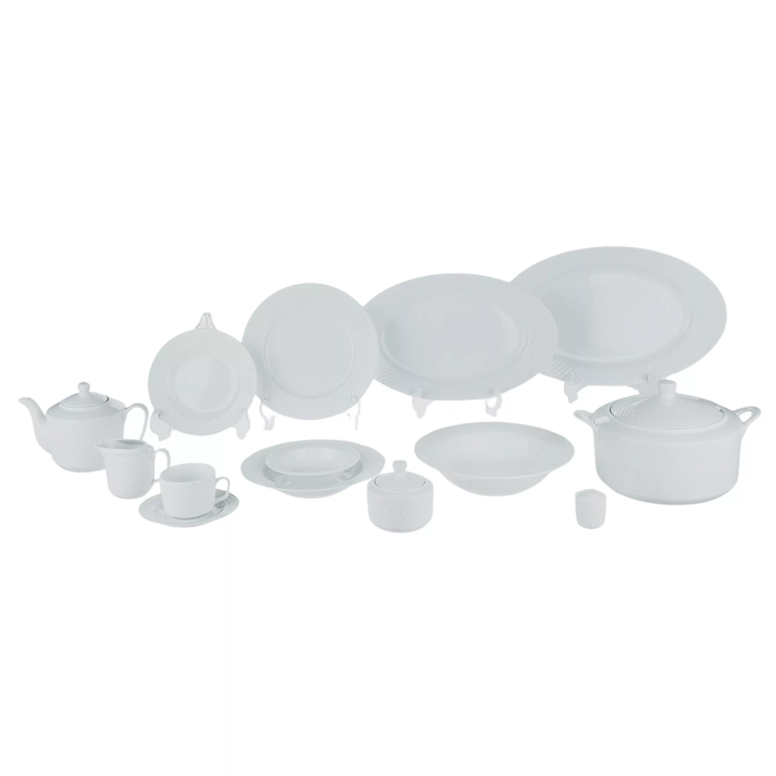 سرویس غذاخوری 102 پارچه 12 نفره چینی زرین ایران مدل رادیانس سفید درجه عالی