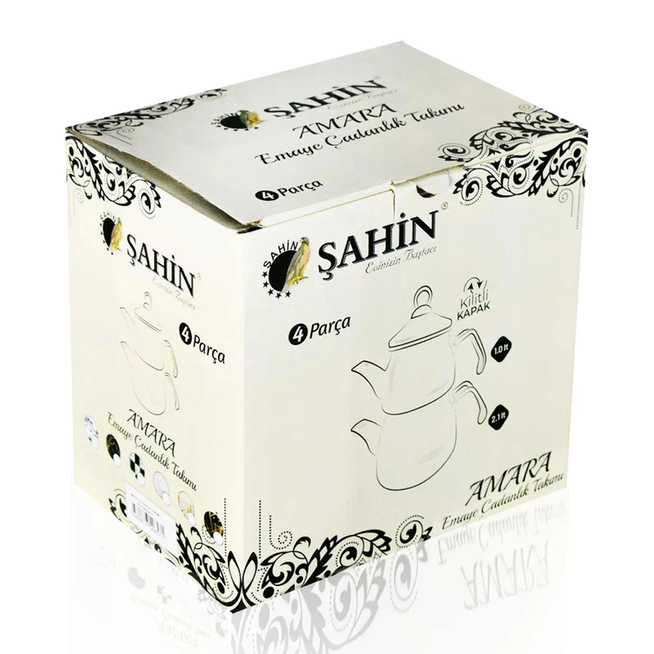 ست کتری و قوری شاهین مدل P - 4964282 گنجایش کتری 2.1 لیتر گنجایش قوری 1.1 لیتر