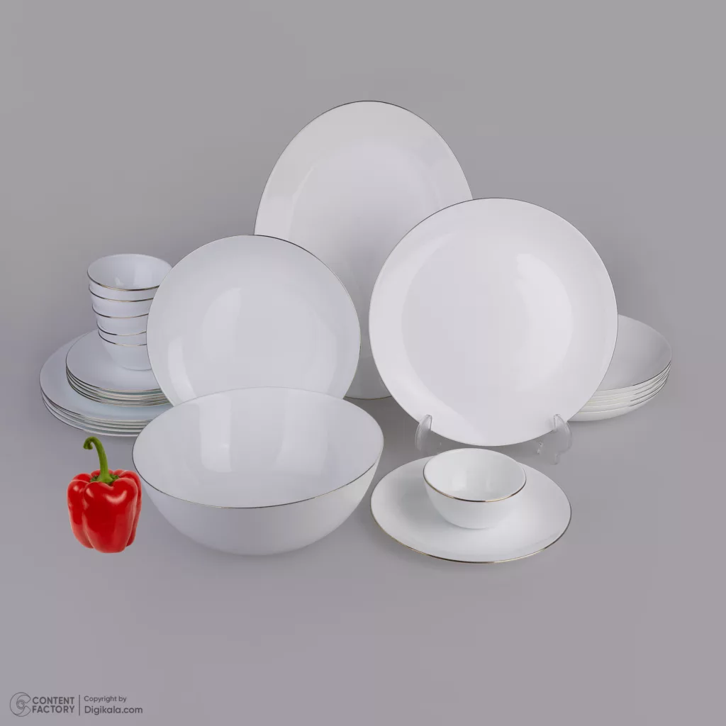 سرویس غذاخوری 26 پارچه دینو طرح دایره مدل کلاسیک ورژن 2