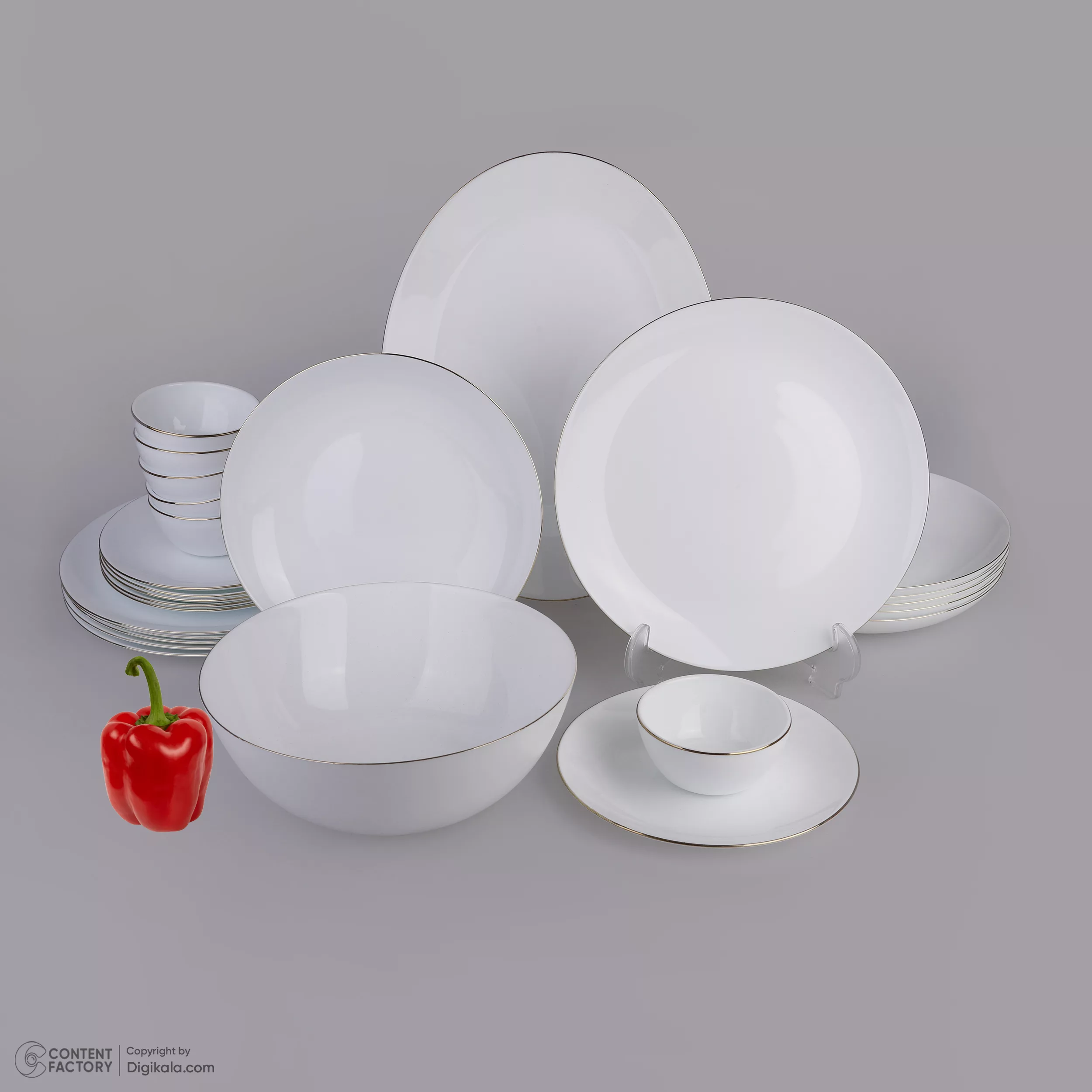 سرویس غذاخوری 26 پارچه دینو طرح دایره مدل کلاسیک ورژن 2