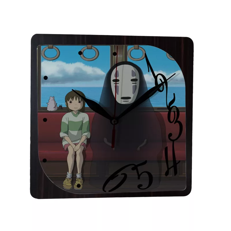 ساعت دیواری طرح انیمه شهر اشباح مدل نو فیس