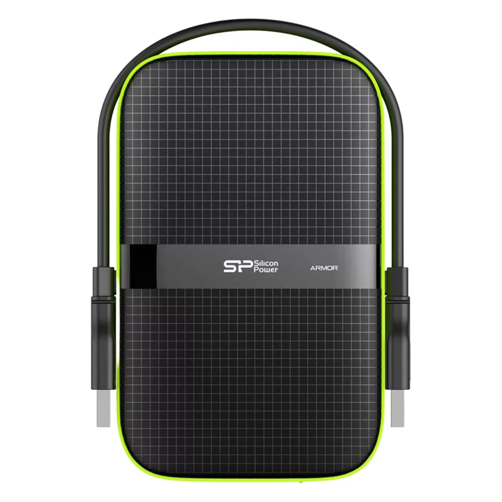 هارد اکسترنال سیلیکون پاور مدل Armor A60 ظرفیت دو ترابایت دارای رابط USB Type-A 3.2