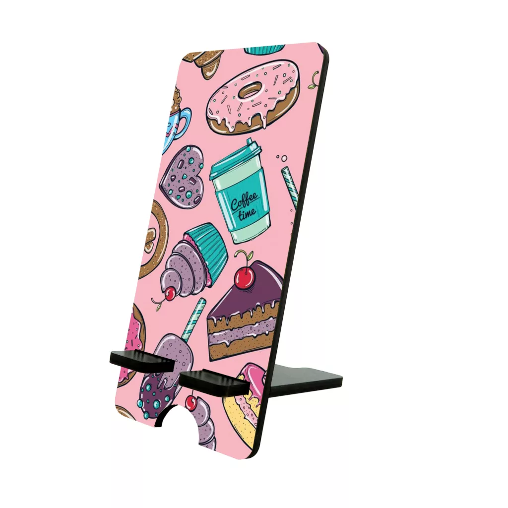 پایه نگهدارنده گوشی موبایل و تبلت طرح دونات و قهوه کد 0077030