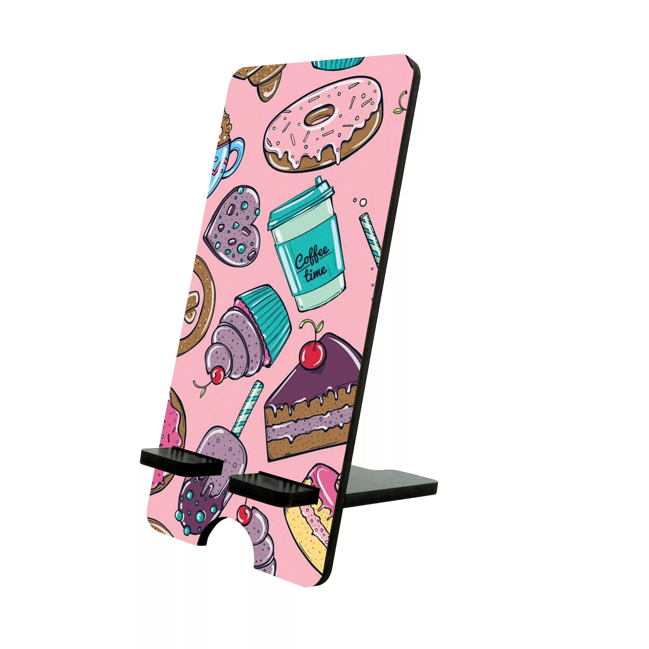 پایه نگهدارنده گوشی موبایل و تبلت طرح دونات و قهوه کد 0077030