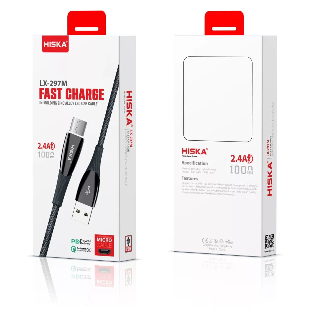 کابل تبدیل USB به MICROUSB هیسکا مدل LX-297M طول 1 متر