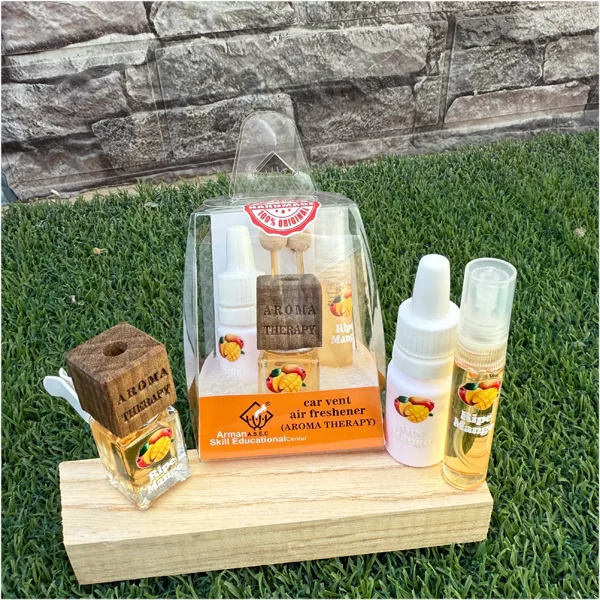 خوشبوکننده خودرو آروماتراپی مدل انبه کد P3MA مجموعه ۳ عددی