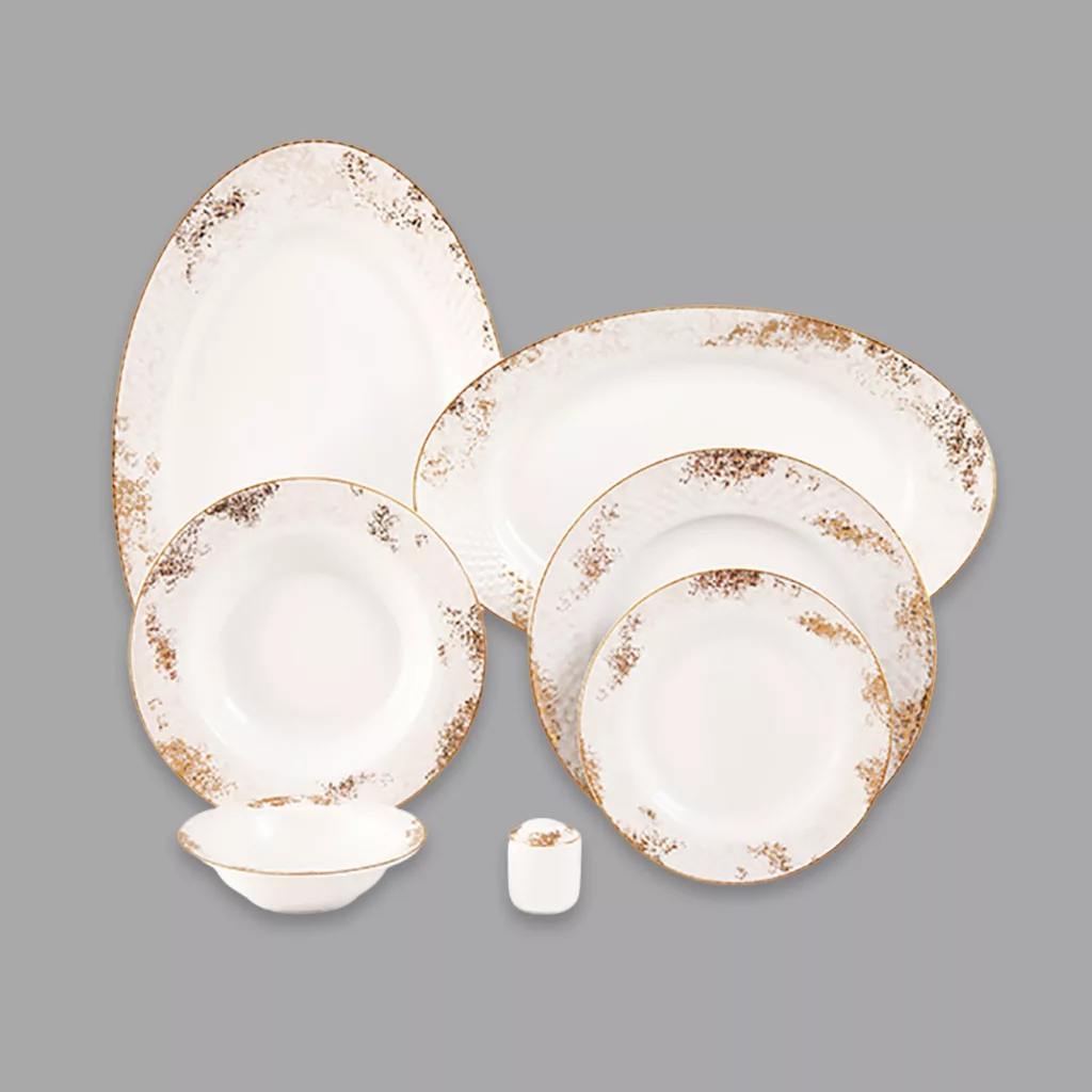 سرویس غذاخوری 28 پارچه 6 نفر چینی زرین ایران مدل Resmonte