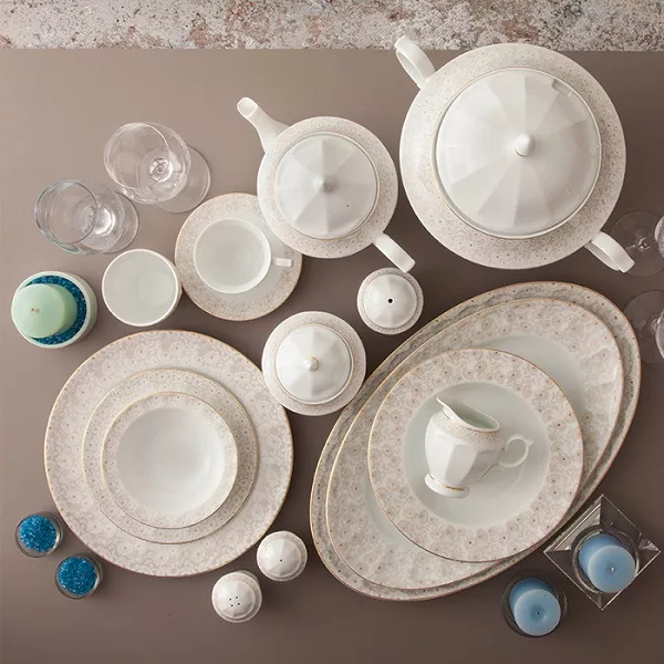 سرویس غذاخوری 103 پارچه 12 نفر چینی زرین ایران مدل نئوکلاسیک کاررا گلد درجه یک