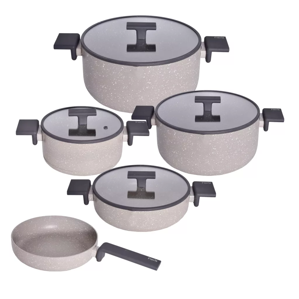 سرویس قابلمه و تابه گرانیتی 9 پارچه پرارین مدل ESTIMA کد 4324