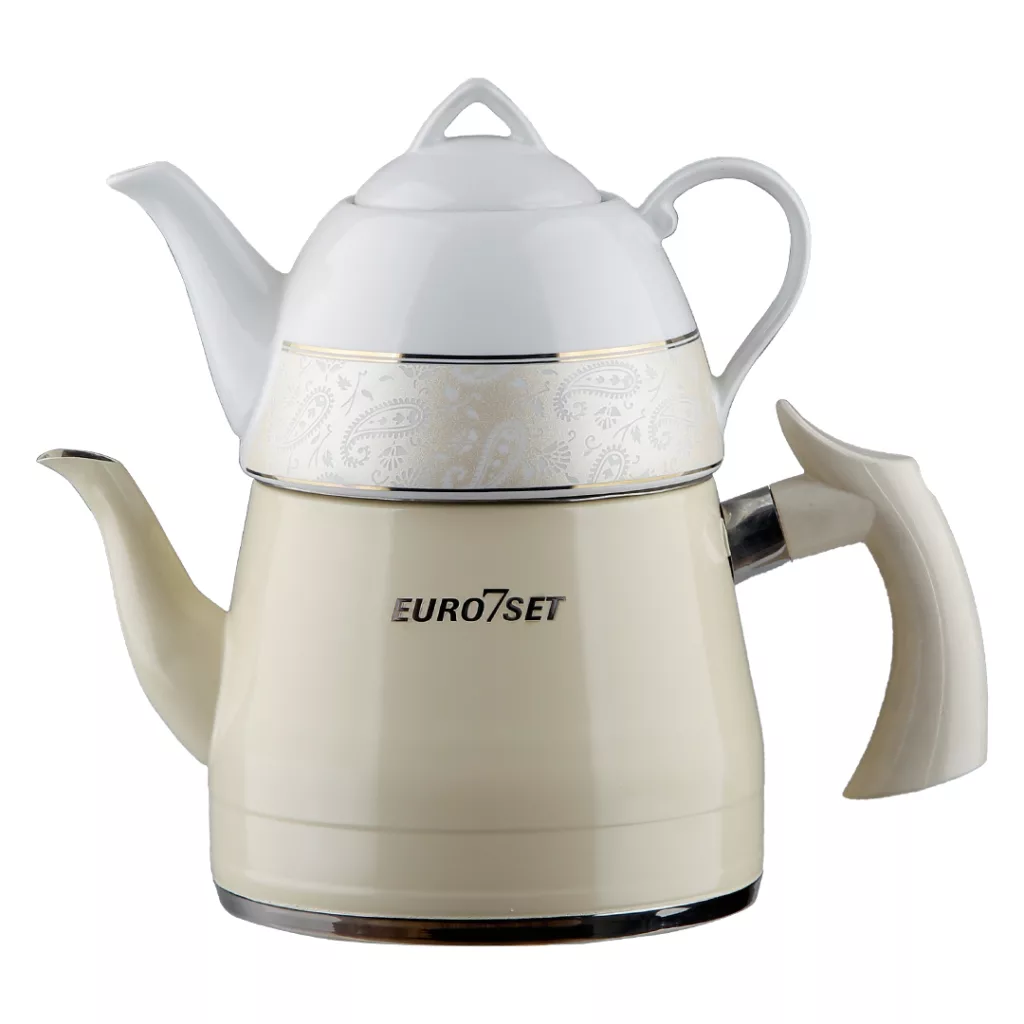 ست کتری و قوری یوروست مدل رنگی کد 2840 گنجایش کتری 3 لیتر گنجایش قوری 1 لیتر