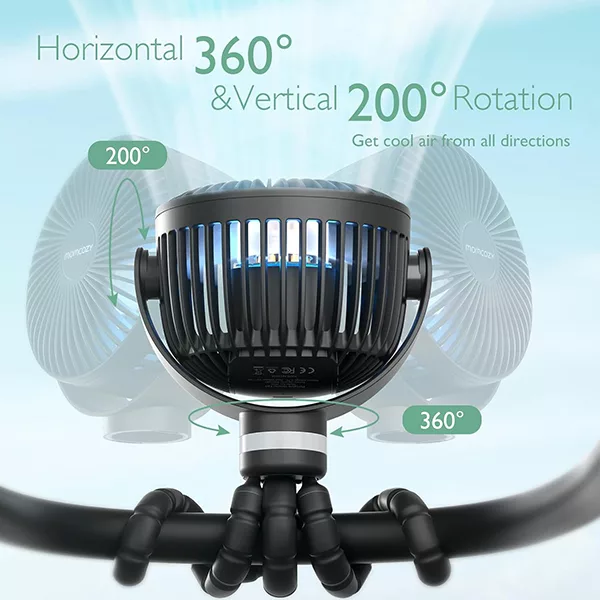 پنکه شارژی گیره ای مام کوزی مدل PF01 ظرفیت 8000 میلی آمپر ساعت