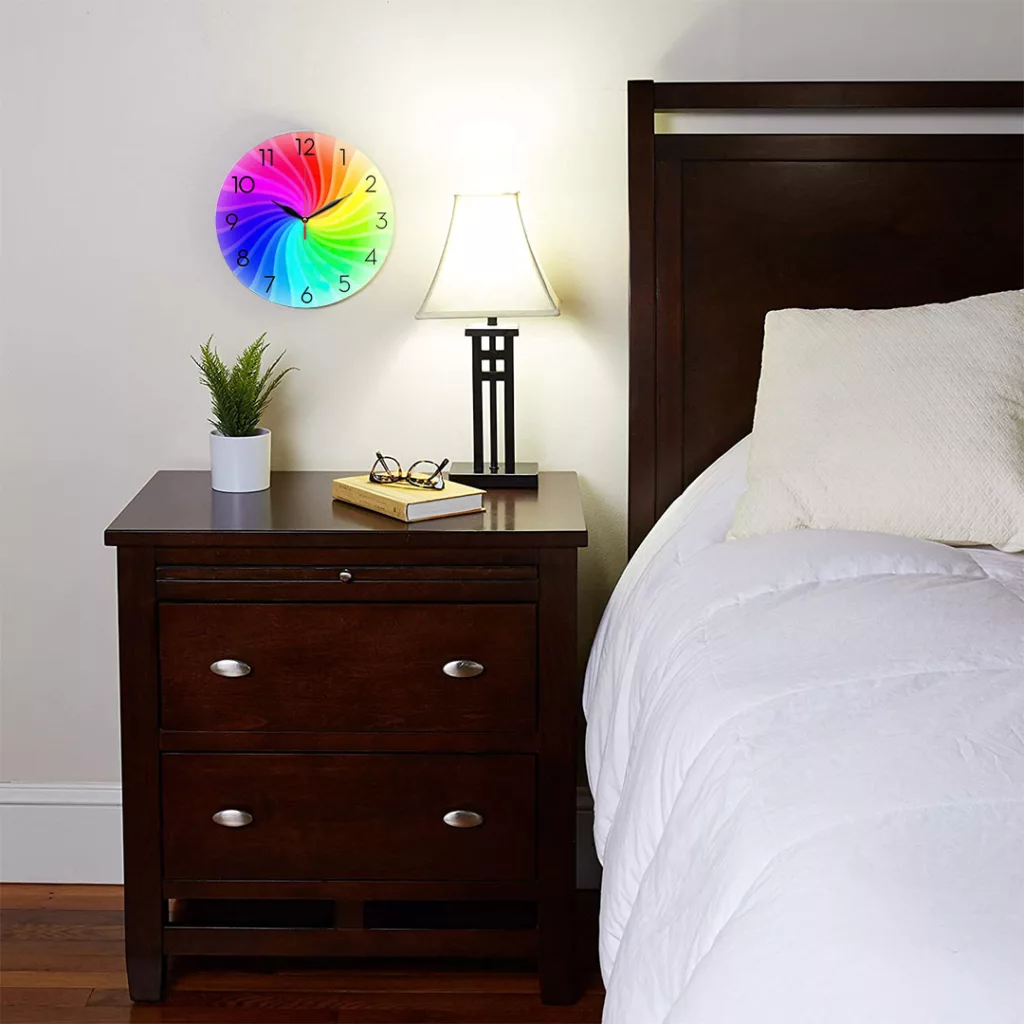 ساعت دیواری طرح رنگین کمان مارپیچ کد 1202