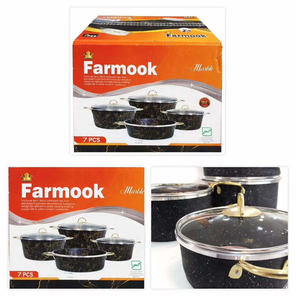 سرویس قابلمه و تابه گرانیتی 7 پارچه فرموک طرح ایفل