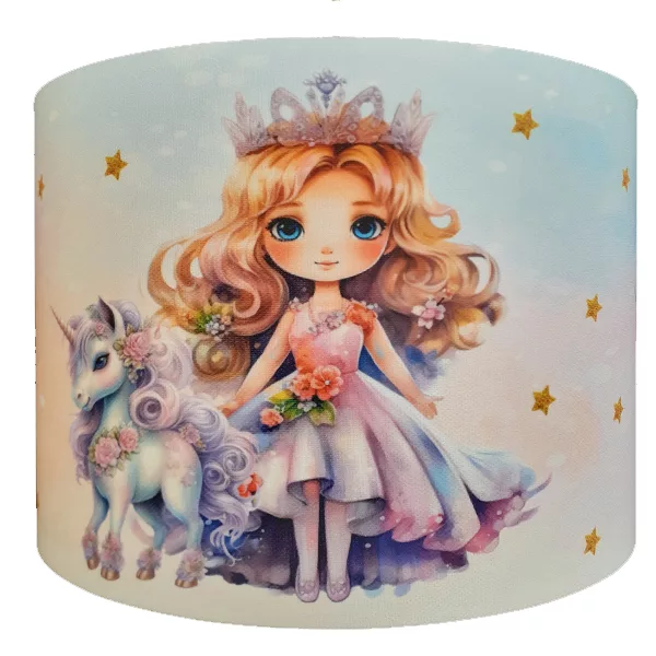 لوستر و آباژور کودک مدل تک شاخ کد 40229 به همراه چراغ خواب و ساعت مجموعه 4 عددی