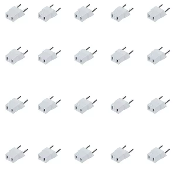 تبدیل دوشاخه برق 2 به 2 مدل 2TO2 بسته 20 عددی