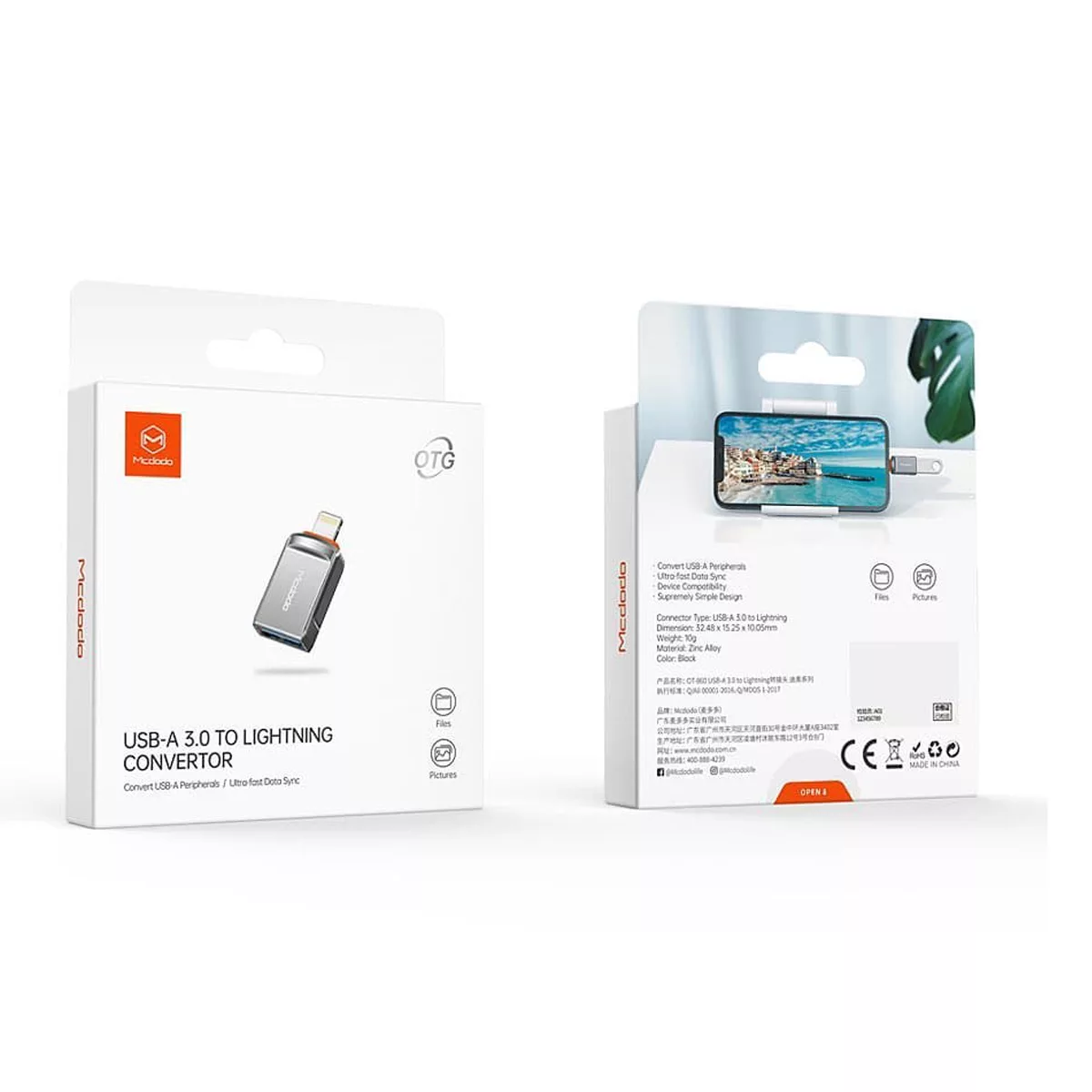 مبدل OTG تبدیل USB به لایتنینگ مک دودو مدل OT-86