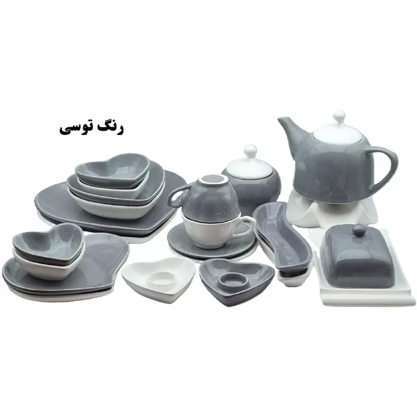 سرویس صبحانه خوری 25 پارچه مدل قلبی کد 2612P25