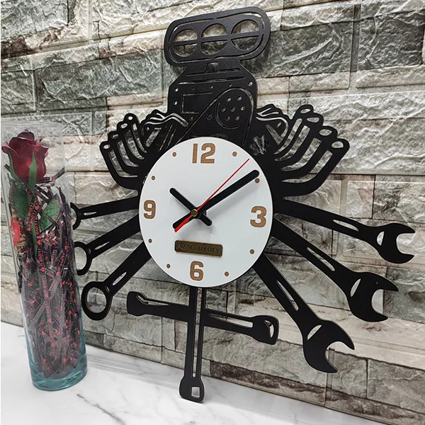 ساعت دیواری آذرلاکچری طرح تعمیرگاه کد mec03