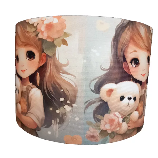 لوستر و آباژور کودک مدل عروسک کد 40229 به همراه چراغ خواب و ساعت