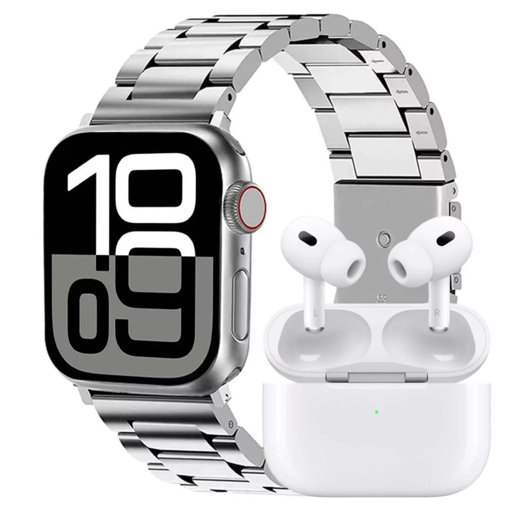 ساعت هوشمند ورنا مدل W46 Max مجموعه هفت بندی به همراه هندزفری ایرپادپرو