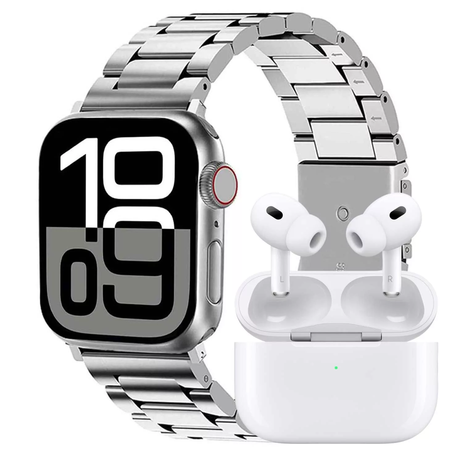 ساعت هوشمند ورنا مدل W46 Max مجموعه هفت بندی به همراه هندزفری ایرپادپرو