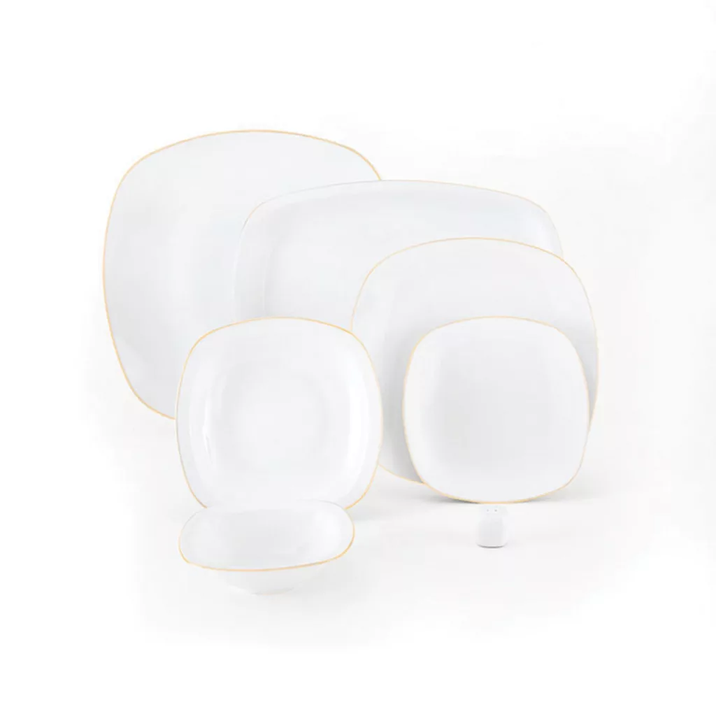 سرویس غذاخوری 27 پارچه چینی زرین ایران مدل کواترو زرین درجه 3