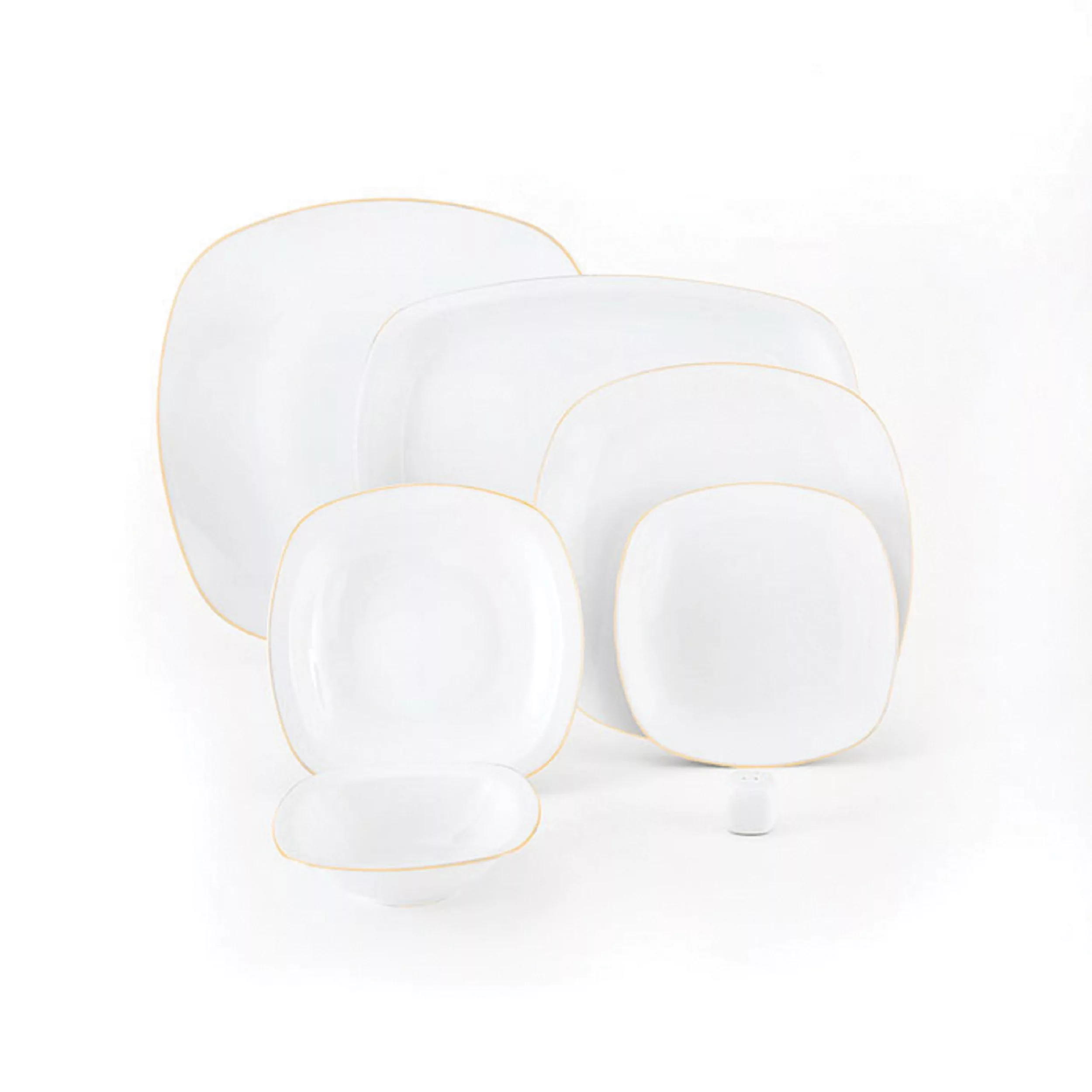 سرویس غذاخوری 27 پارچه چینی زرین ایران مدل کواترو زرین درجه 3