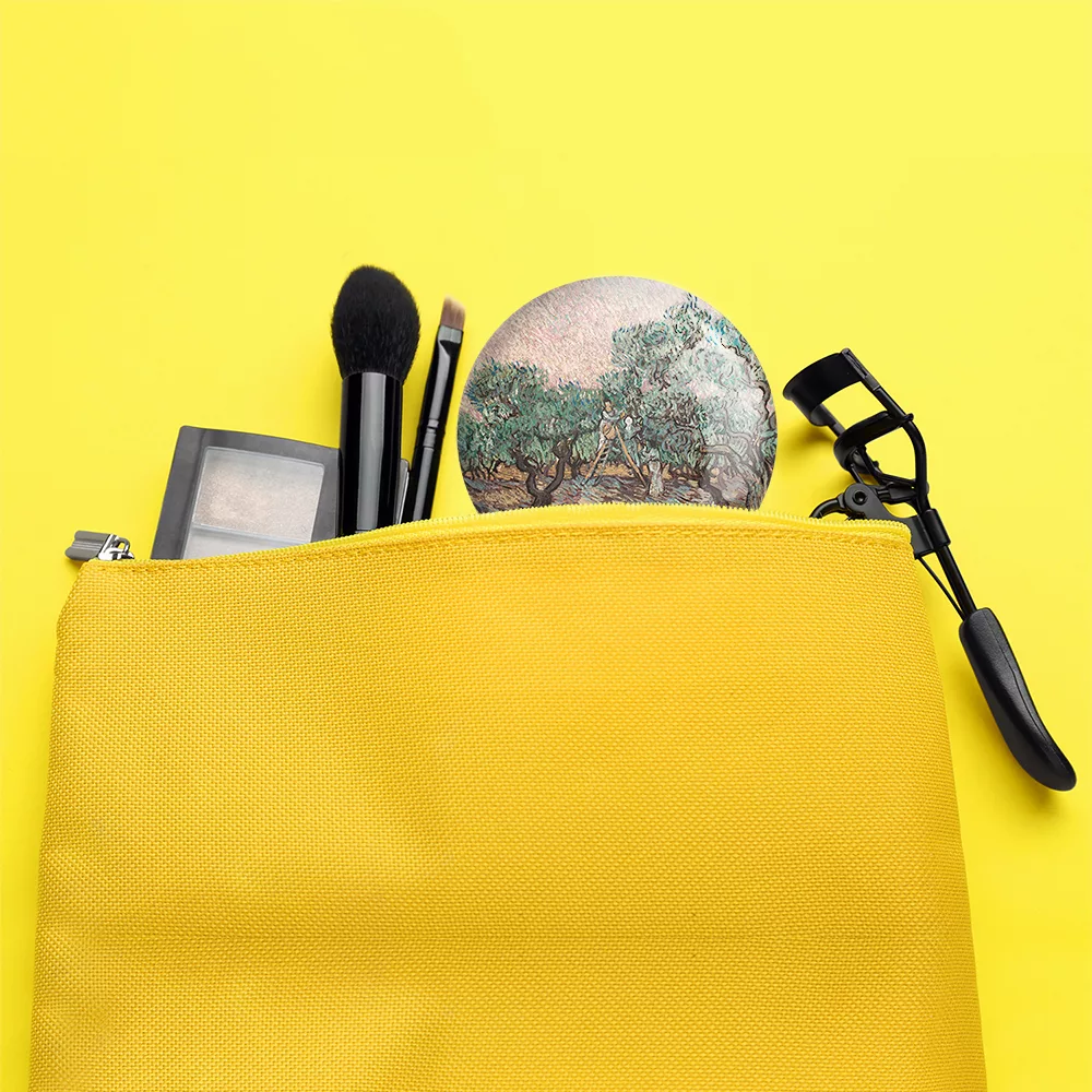 آینه جیبی خندالو مدل زنان در حال چیدن زیتون ونسان ونگوگ (Van Gogh) کد 36783