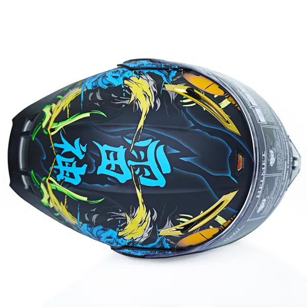 کلاه کاسکت کایک مدل فک متحرک عینکدار کد Blue_Thunder_God