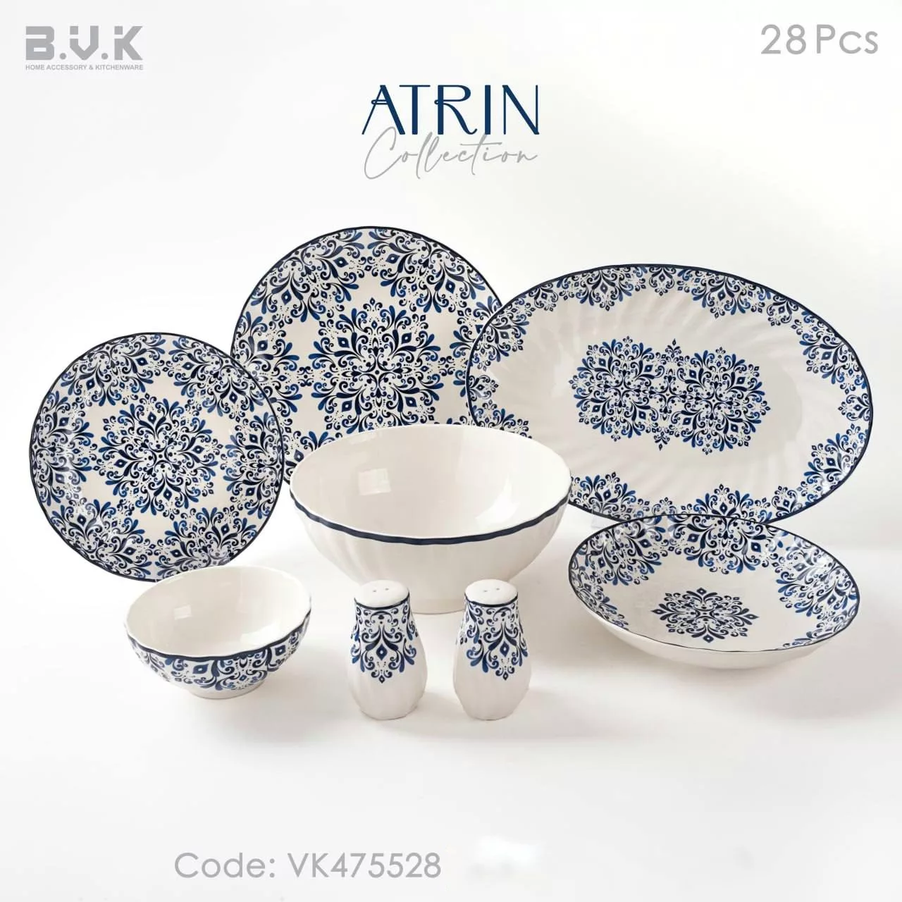 سرویس غذاخوری 28 پارچه 6 نفر بی.وی.کی مدل TP475528