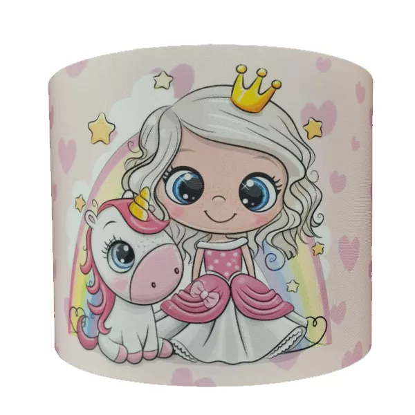 لوستر و آباژور کودک مدل تک شاخ کد 40229 به همراه چراغ خواب و ساعت مجموعه 4 عددی