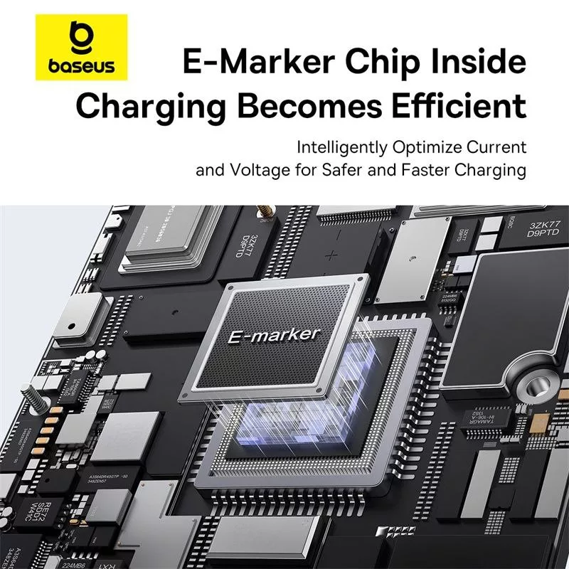 کابل تبدیل 1 به 2 USB-C بیسوس مدل Free2Pull 100W طول 1 متر