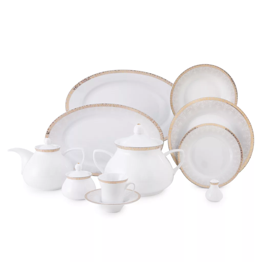 سرویس غذاخوری 108 پارچه چینی زرین ایران سری شهرزاد مدل رومینا درجه عالی