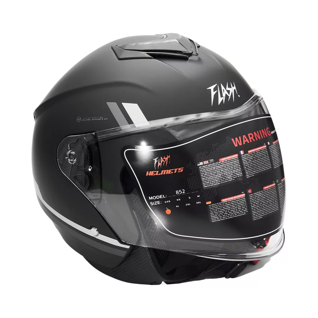 کلاه کاسکت بدون فک فلش مدل 852 matt black-gray 35#