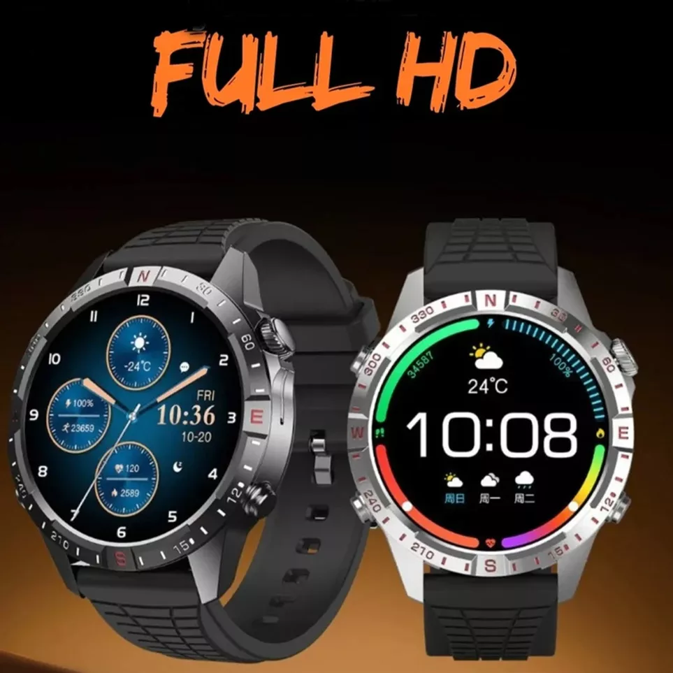 ساعت هوشمند 46 میلی متر هواهونگ مدل hk29 hero با بند چرمی و سیلیکونی