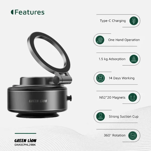 پایه نگهدارنده گوشی موبایل و تبلت گرین لاین مدل GX-29 Auto Suction