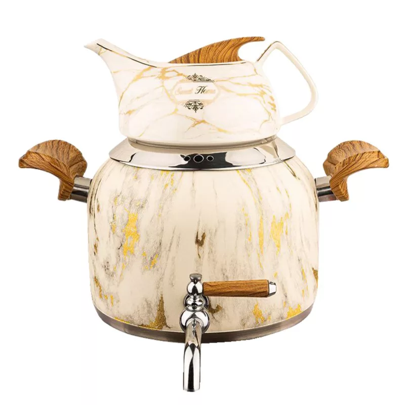 ست کتری و قوری کروپ ست طرح چوب کد 915