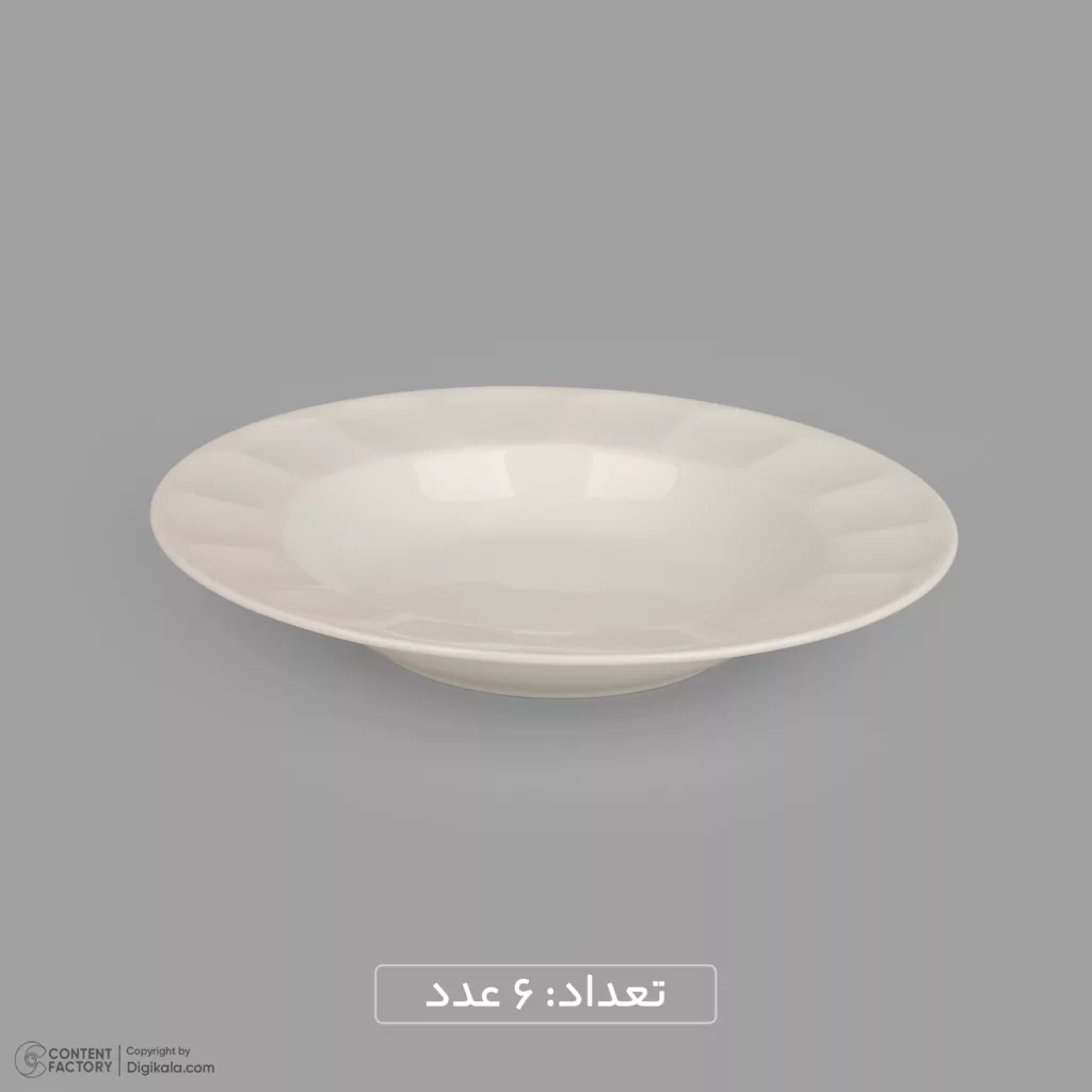 سرویس غذاخوری 29 پارچه 6 نفر چینی زرین ایران مدل نئوکلاسیک سفید درجه 3