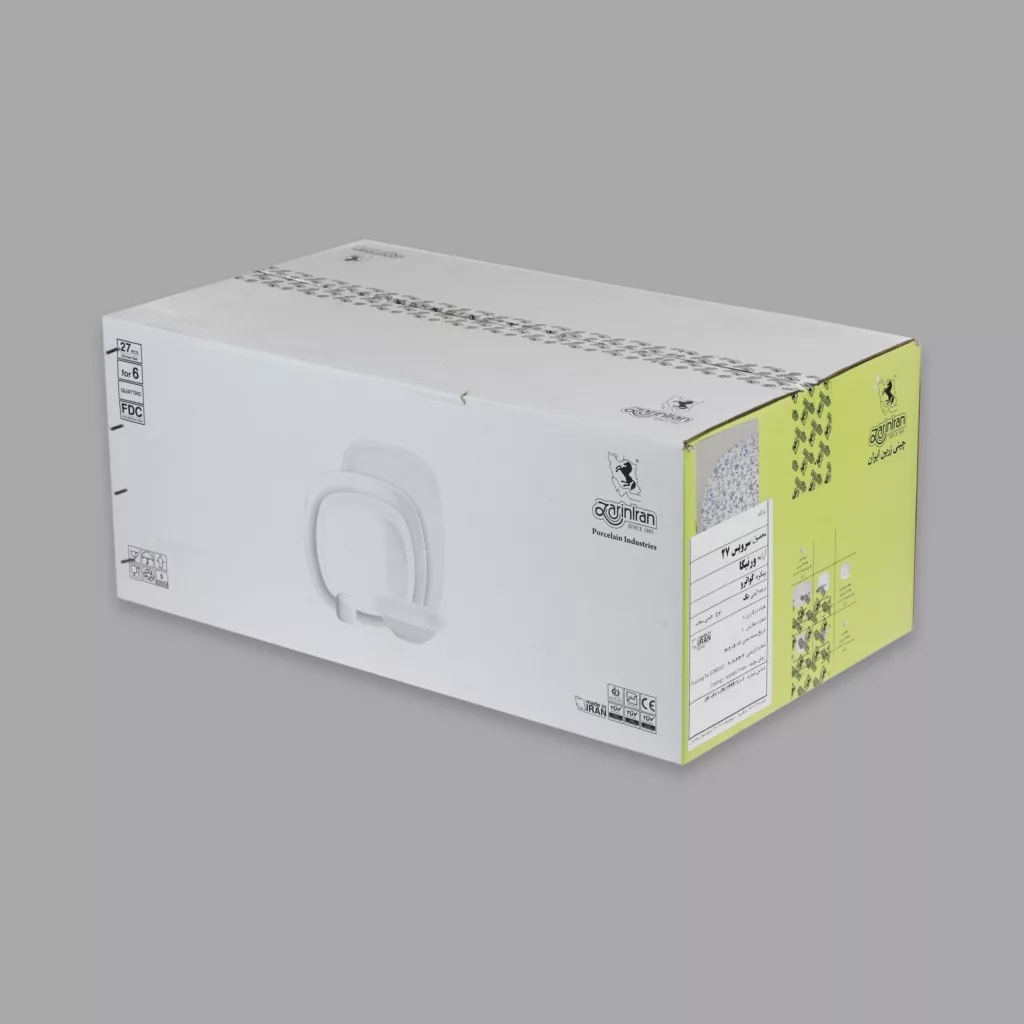 سرویس غذاخوری 27 پارچه 6 نفر چینی زرین ایران مدل کواترو ورنیکا درجه عالی