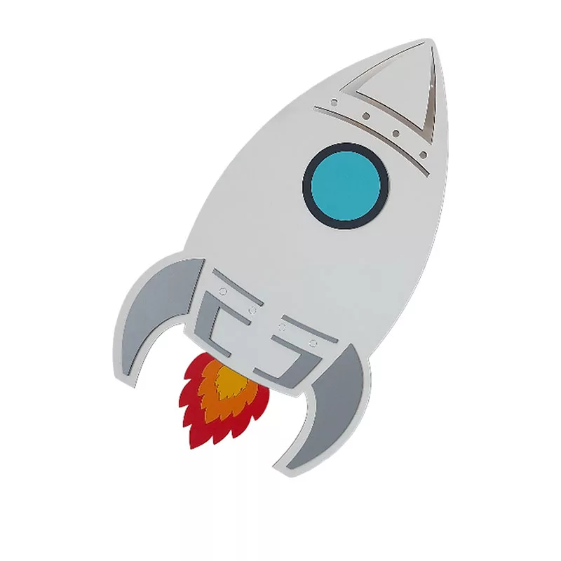 چراغ خواب اتاق کودک سان لیزر طرح موشک مدل دیواری