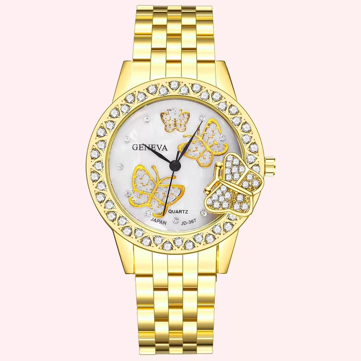 ساعت مچی عقربه ای زنانه مدل پروانه فول نگین کد LOX-TA1 ساعت مچی عقربه ای زنانه مدل پروانه فول نگین کد LOX-TA1