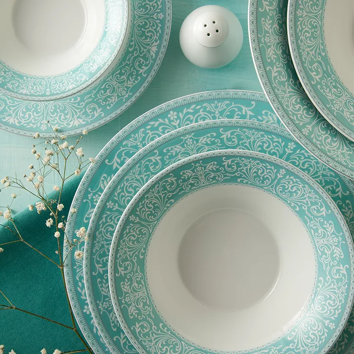 سرویس چینی 35 پارچه غذاخوری چینی زرین ایران طرح شهرزاد مدل ورونا درجه یک