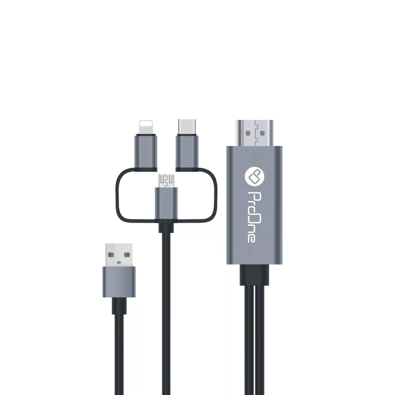کابل تبدیل HDMI به USB-C / microUSB / لایتنینگ پرووان مدل PCH70 طول 1.8متر