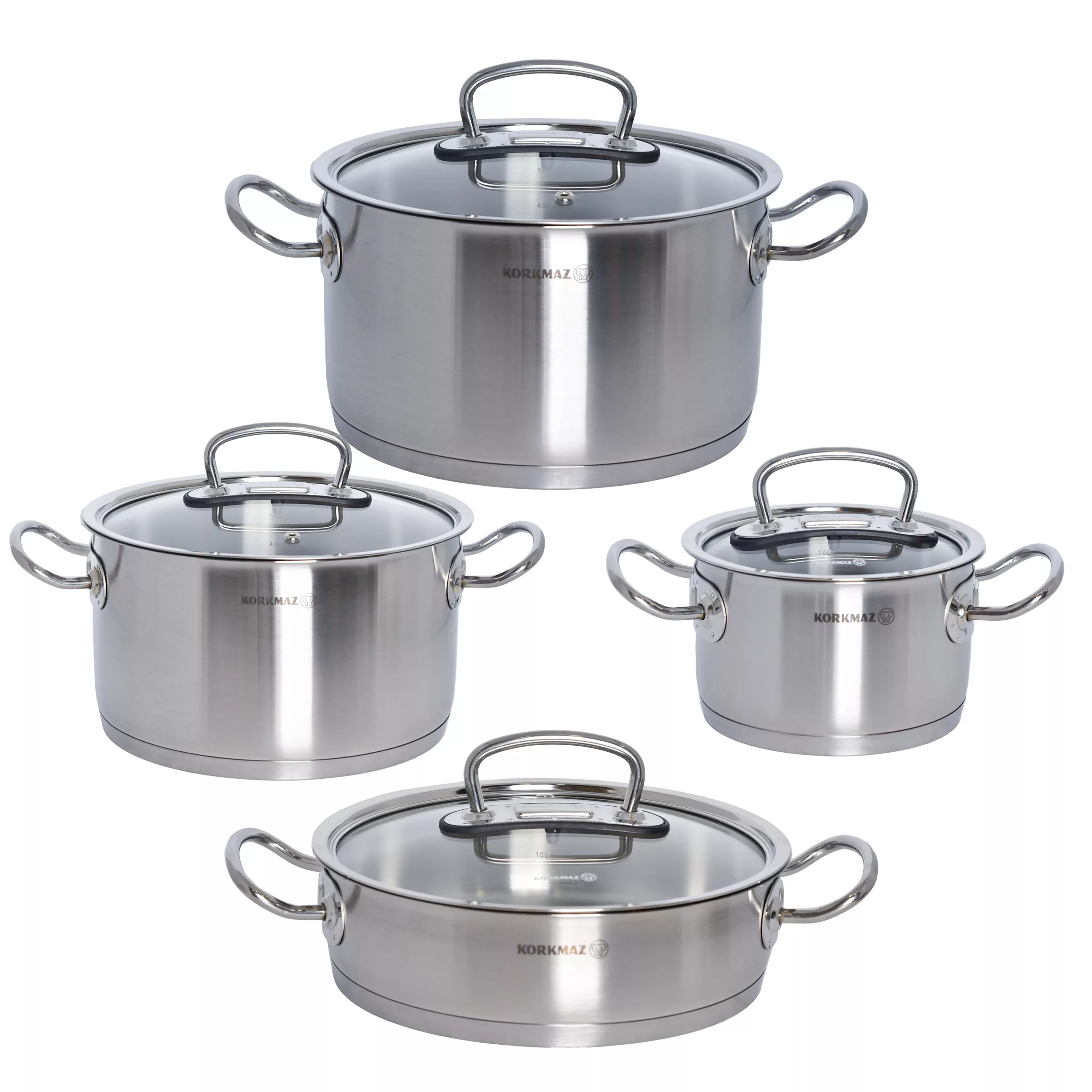 سرویس قابلمه و تابه استیل 8 پارچه کرکماز مدل پرولاین کد 1147